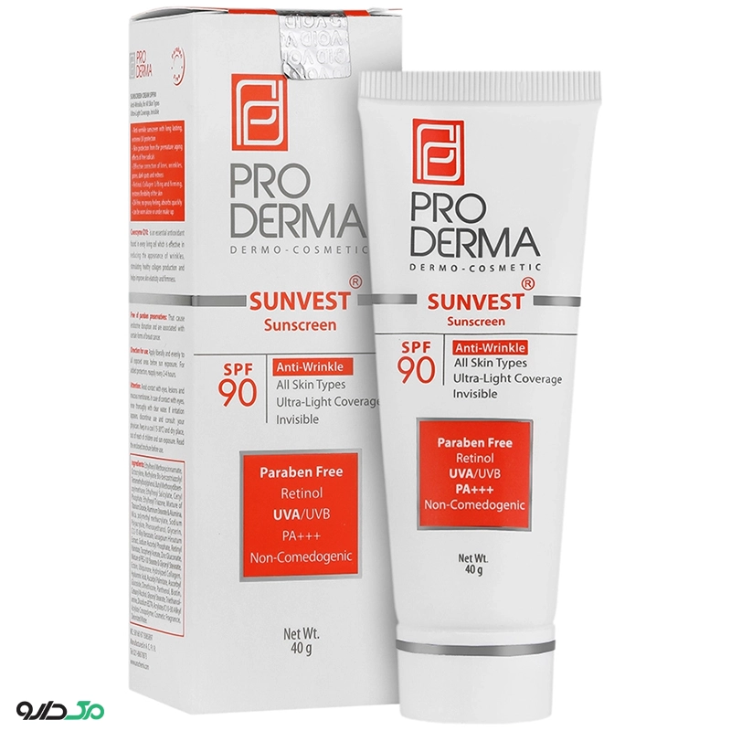 ضد آفتاب و ضد چروک بی رنگ SPF90 پرودرما